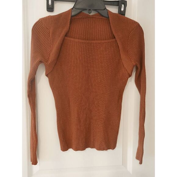 Women's Square Collar Vintage Sweaters Long Sleeve - Picture 2 of 5